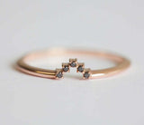 1.5ct Princess Cut Diamond Engagement Ring 14k Rose Gold Finish Bridal Set Band