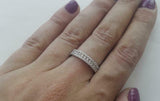 2ct Round Cut Diamond Wedding Band Three Row Half Eternity 14k White Gold Finish