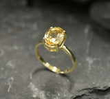 1.2ct Engagement Ring Oval Cut Yellow Citrine Solitaire 14k Yellow Gold Finish