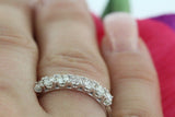 1ct Round Cut VVS1 Diamond 7 Stone Wedding Engagement Ring 14k White Gold Finish