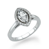 2ct Marquise Cut Diamond Engagement Ring Halo Solitaire Women 14k WhiteGold Over