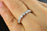 4Ct Round Cut Diamond Single Prong Stackable Wedding Band 14K White Gold Finish