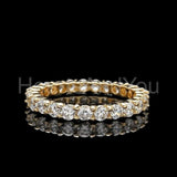 2ct Round Cut Moissanite Full Eternity Women Wedding Band 14k Yellow Gold Plated