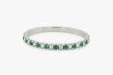 1.2ct Round Cut Green Emerald Full Eternity Wedding Band 14k White Gold Finish