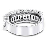 3Ct Emerald Round Cut Diamond Half Eternity Wedding Band 14K White Gold Finish