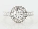 2ct Round Cut Diamond Halo Engagement Ring 14k White Gold Over with Round Accent