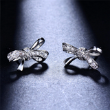 1.5ct Round Cut Diamond Knot Unique Design Stud Earrings 14k White Gold Finish