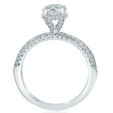 1.52ct Round Diamond Engagement Ring Hidden Halo Solitaire 14k White Gold Finish