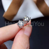 0.35ct Round Cut Moissanite Solitaire Stud Earrings 14k White Gold Plated