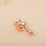 1.2ct Round Cut Diamond Pendant with Chain Fancy Star Design 14k RoseGold Finish