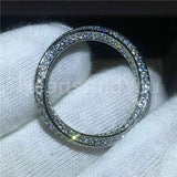 2ct Round Cut Moissanite Full Eternity Women Wedding Band 14k White Gold Plated