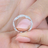 1.2ct Round Cut Diamond Wedding Band Infinity Full Eternity 14k WhiteGold Finish