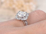 2ct Cushion Cut Diamond Engagement Ring 14k White Gold Finish Halo Wedding Women