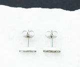 0.5ct Round Cut Moissanite Dainty Bar Stud Earrings Women 14k White Gold Plated