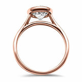 1.8ct Round Cut Diamond Engagement Ring Bezel Set Solitaire 14k Rose Gold Finish