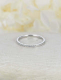 1ct Round Cut Diamond Half Eternity Women Wedding Ring Band 14k WhiteGold Finish