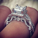 2.5ct Cushion Cut VVS1D Diamond Vintage Engagement Ring 14k White Gold Finish