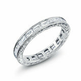 2.3ct Baguette Cut Diamond Wedding Ring Band Vintage Eternity 14k WhiteGold Over