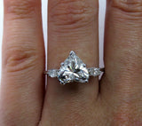 4Ct Heart Cut Diamond Marquise Accent Trilogy Solitaire Ring 18K White Gold Over