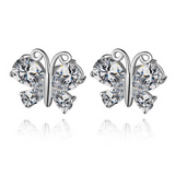 2Ct Pear Cut Diamond Butterfly Drop Earrings For Women 14K White Gold Finish