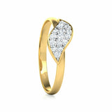 1.2ct Engagement Ring Round Cut Diamond Cluster Wave 14k Yellow Gold Finish