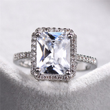 2.9ct Radiant Cut Diamond Engagement Ring 14k White Gold Finish Halo Solitaire