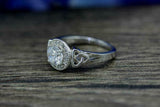 2.3ct Round Cut Diamond Engagement Ring Halo Celtic Trinity 14k WhiteGold Finish