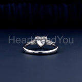 1ct Heart Cut Simulated Diamond Three Stone Engagement Ring 14k WhiteGold Plated