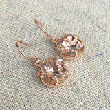 1ct Cushion Champagne Morganite Lovely Drop Earring Women 14k Rose Gold Finish