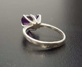 1.5ct Engagement Ring Heart Cut Purple Amethyst Solitaire 14k White Gold Finish