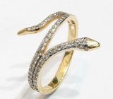 1ct Round Cut Diamond Engagement Ring Snake Design Statement 14k YellowGold Over