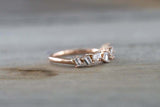 1.4ct Baguette Cut VVS1 Diamond Wedding Band 14k Rose Gold Over Dainty Stackable