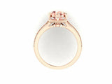 2ct Round Peach Morganite Solitaire 2 Row Band Engagement Ring 14k RoseGold Over