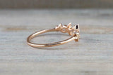 1ct Round Cut Diamond Engagement Ring Multi Star Design 14k Rose Gold Finish