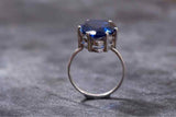 1.3ct Engagement Ring Pear Cut Blue Sapphire Solitaire Women 14k White Gold Over