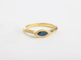 0.5ct Marquise Cut Blue Sapphire Engagement Ring Solitaire 14k Rose Gold Finish