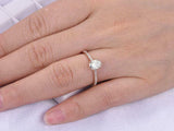 Solitaire with Accents Engagement Ring 1.4ct Oval Cut Diamond 14k Rose Gold Over