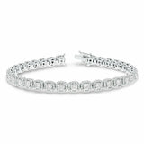 20Ct Round Cut Diamond Gatsby Halo Women Tennis Bracelet 14K White Gold Finish