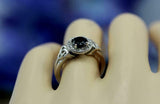 2.3ct Round Blue Sapphire Engagement Ring Halo Celtic Trinity 14k WhiteGold Over