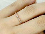 0.4ct Round Cut Diamond Dainty Stackable Engagement Ring 14k Rose Gold Finish