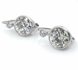 2ct Round Cut Diamond Unique Vintage Filigree Drop Earring 14k White Gold Finish