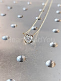 1ct Heart Simulated Diamond Beze Set Pendant with Chain 14k Yellow Gold Plated