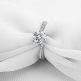 1.5ct Round Cut Diamond Engagement Ring Twist Solitaire 14k White Gold Finish