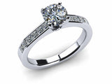 2ct Round And Princess Cut Diamond Accent Solitaire Ring 14k White Gold Finish