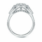 3Ct Heart Cut Diamond Love Design Halo Engagement Ring 14K White Gold Finish