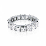 5Ct Asscher Cut DVVS1 Diamond Full Eternity Wedding Band 14K White Gold Finish