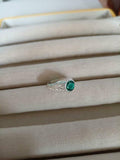 1ct Engagement Ring Round Cut Green Emerald Filigree 14k White Gold Finish