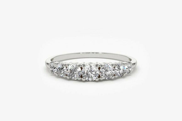 2.6ct Engagement Ring Round Cut Diamond Stackable Design 14k White Gold Finish