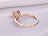 Heart Shape Morganite Engagement Ring 14k Rose Gold Finish Wedding Promise Women