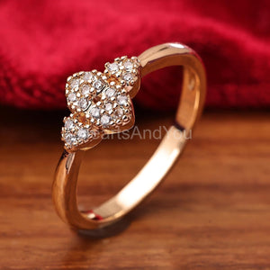 1ct Round Cut Moissanite Cluster Heart Engagement Ring 14k Yellow Gold Plated